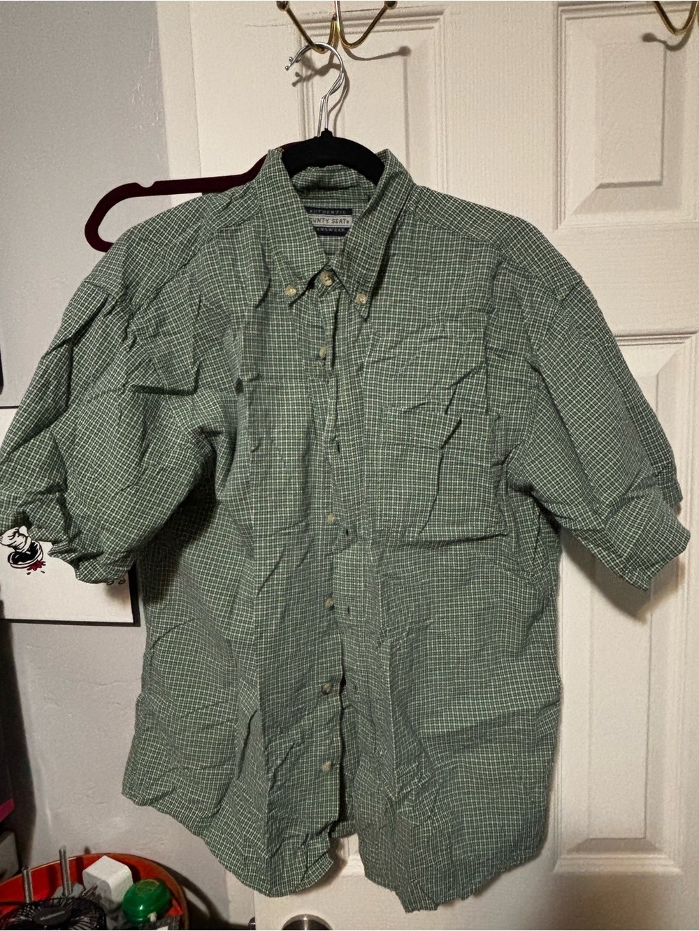 Utility Scape Men’s Green Check Button-Down Shirt